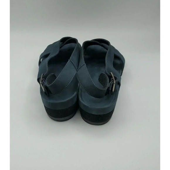 G.H. Bass Sandals Womens Azalea 9 Navy Blue Leather Suede Strappy Comfort Shoes - Picture 5 of 12